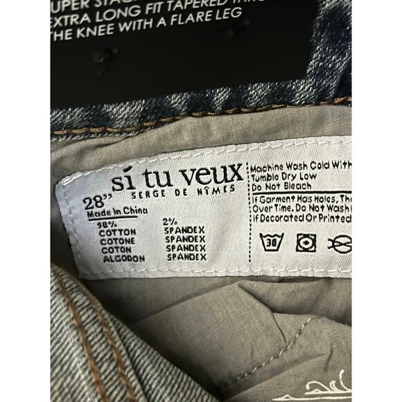 Si Tu Veux Alix Jean Medium Wash Size 28 New - Picture 5 of 5